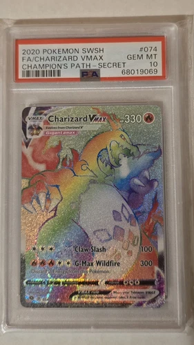 Charizard VMAX 74/73 Champion’s Path PSA 10 Gem Mint Rainbow (Secret Rare)