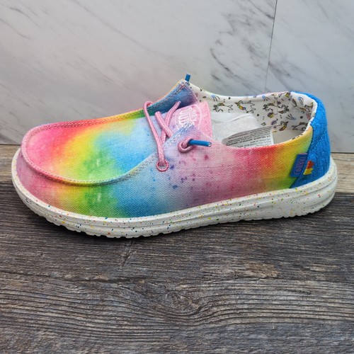 Hey Dude Wendy Dreamer magisches Regenbogen-Einhorn Batikschuhe Jugend 6 Damengröße 7 - Bild 8 von 12
