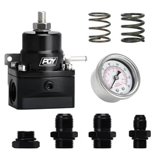 Adjustable Fuel Pressure Regulator Kit Oil 3-70 psi Gauge 3 TYPES ressure Spring