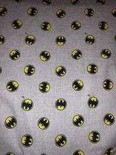 Batman Logo Gray Black Yellow DC Comics 100 Cotton Fabric By The Yard