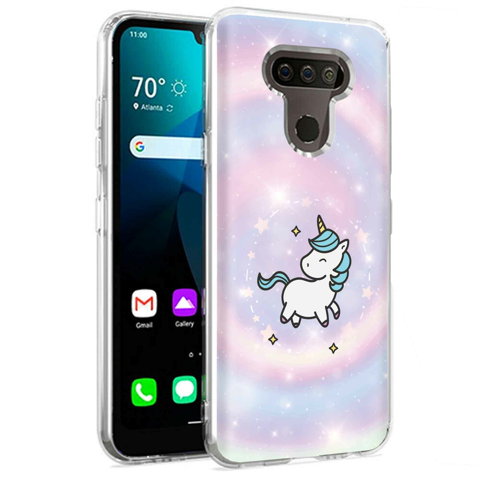 Phone Case for LG Harmony 4,Premier Pro Plus,K41, Swirl Unicorn Print