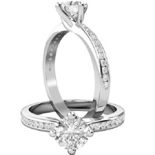 0.68 Ct Simulated Diamond Wedding Engagement Ring 14K Solid White Gold Size 8