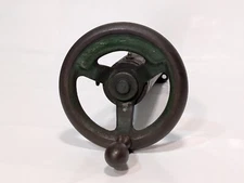 Vintage Industrial Adjustable Dial Wheel with Hand Crank Handle