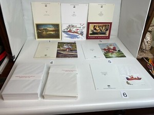 Vintage Fishing Christmas Card Lot with Envelopes Bass Cats Boat Cabin Lake