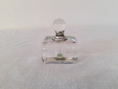 Art Deco Small Empty Perfume Bottle Art Glass Miniature Prism