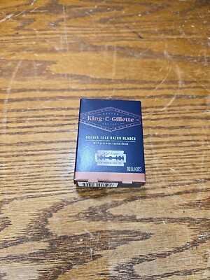King C. Gillette Double Edge Razor Blades Steel Platinum Coated 10 Blades 
