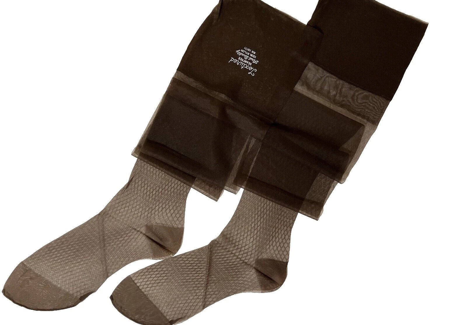 Brown Textured Stockings & Thigh-Highs for Women