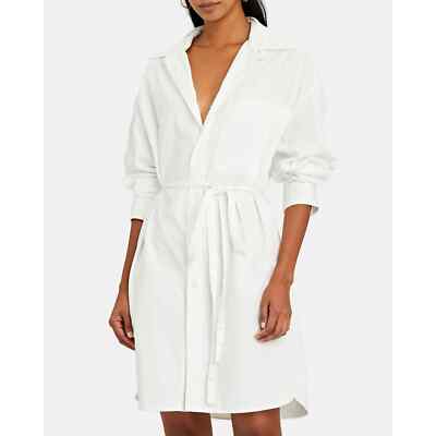 NWT R13 Oversized Oxford Button Up Belted Shirtdress White Size Medium