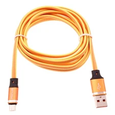Orange 6ft USB Cable MicroUSB Charger Cord Power Wire Long for SmartPhones
