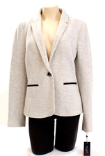Tommy Hilfiger Gray 1 Button Cotton Blend Blazer Women's Size 12 NWT