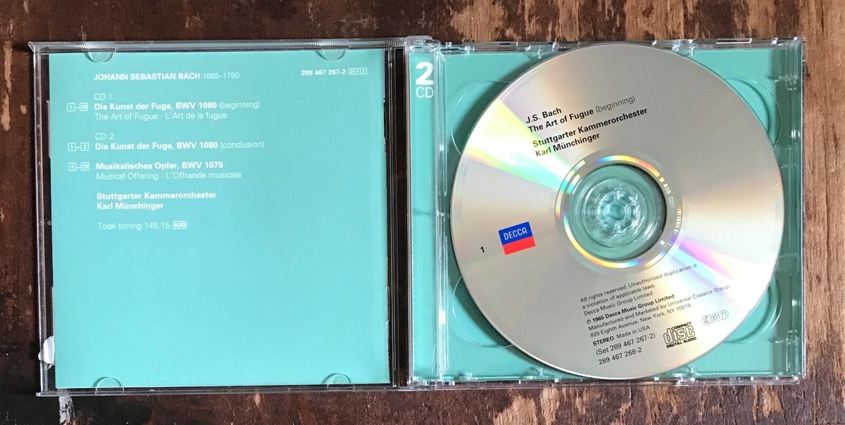 J.S. Bach The Art Of Fugue Karl Munchinger 2 German Import CDs