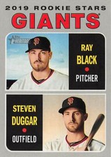 2019 TOPPS HERITAGE #267 - ROOKIE STARS - RAY BLACK / STEVEN DUGGARD RC