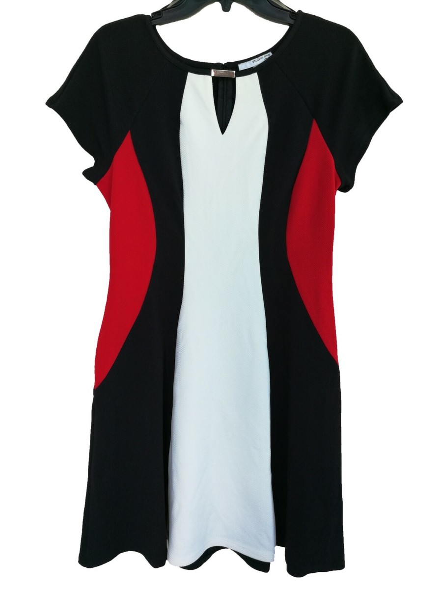 Women's Keyhole Neck Short Sleeve Fit & Flare Dress - Studio One New York /  12 | eBay
