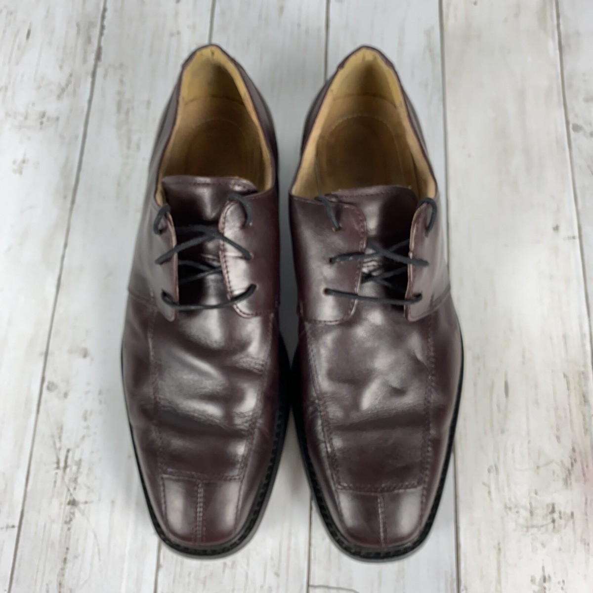 Florsheim Mens Size 10 D Burgundy Leather Oxfords Split Toe Lace Up Shoes Oxford Florsheim Red Dress Shoes for Men for sale | eBay main image 4