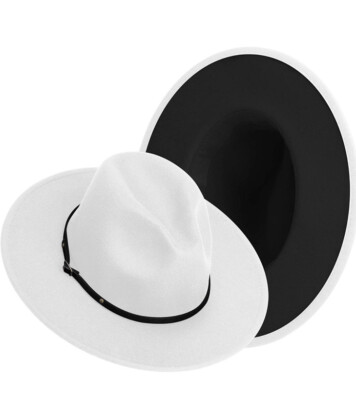 Classic Felt Fedora Wide Brim Hat with Belt Buckle Lisianthus Women main image 3
