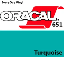 12"x5' - Turquoise -Oracal 651 - shiny Adhesive Vinyl - Craft Hobby-Sign Cutters