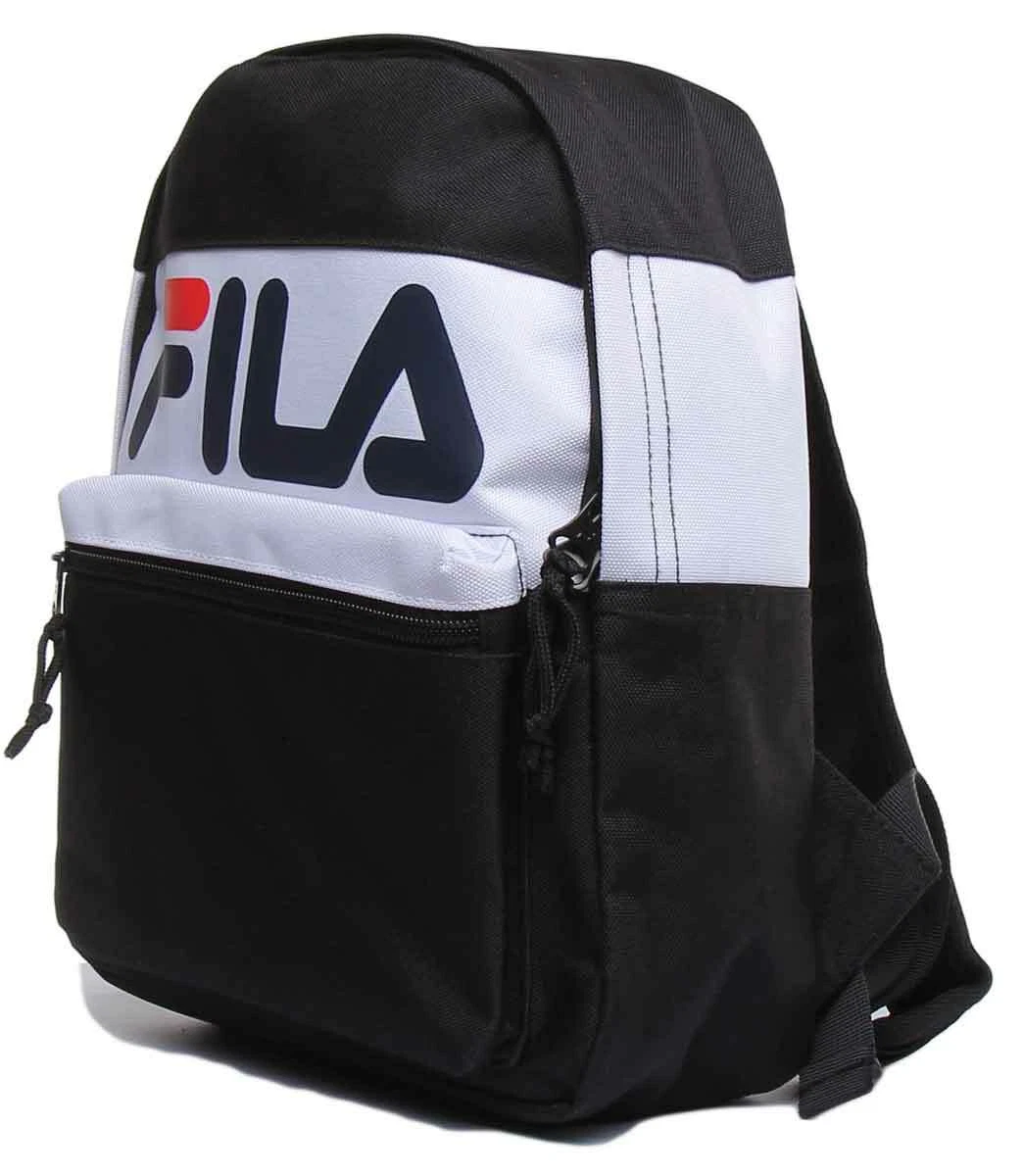 Fila Myna Unisex Mini Canvas Backpack With Front Pocket In Black