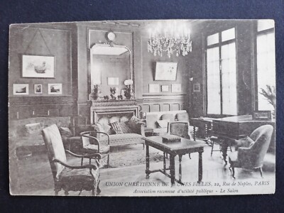 cpa PARIS Rue de NAPLES Association UNION CHRETIENNE de Jeunes Filles SALON