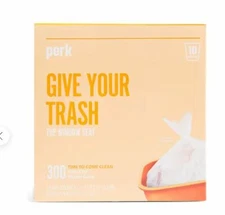 New ! Perk 10 Gallon Trash Bag, .36 Mil, Clear, 300 Bags/Box (PK56746)