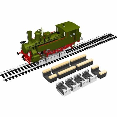 Proses RR-HO-04 Set mit 4 Stück HO/OO Rollböcke + Reinigungsfilze