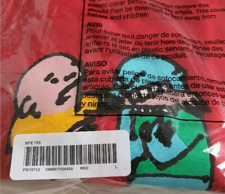 FW19 Supreme Bite red tee size L large T-shirt New And Unopened thumbnail 4