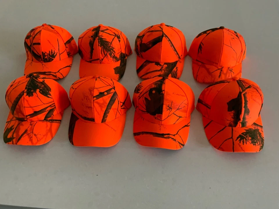 Camouflage Blaze Orange Cap - Hunting different styles avail standard camo hat - image 2 of 4
