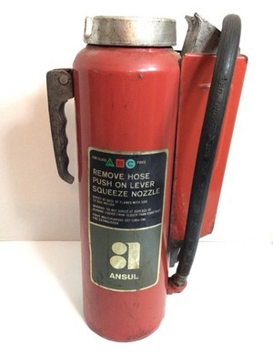 Vintage Ansul Fire Extinguisher, Model A-10-E, Class ABC, Dry Chemical, Empty