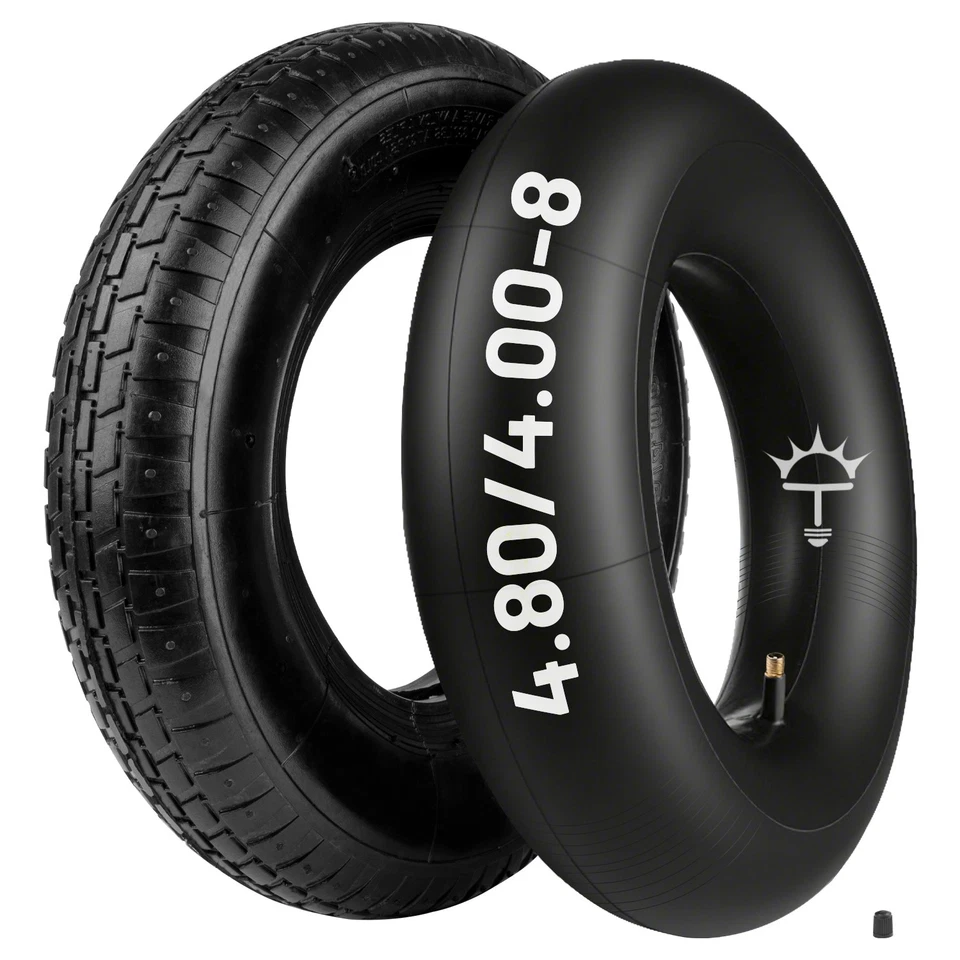 Schubkarren Reifen Set 4.80/4.00-8 (400x100) Mantel & Schlauch, Schubkarrenrad - Bild 2 von 3