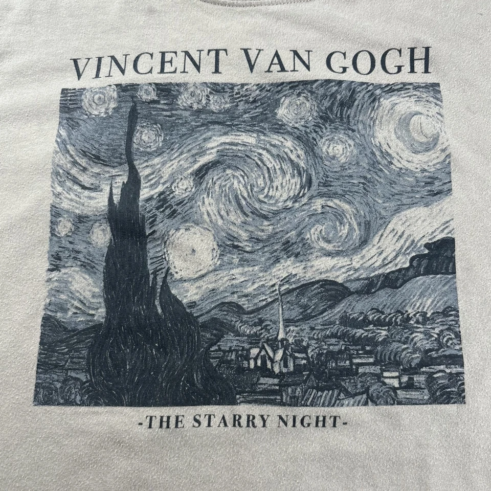 Camisa Vincent Van Gogh Niños Grande La Noche Estrellada Arte Gráfico Poderoso Fino Camiseta Foto 3 de 4