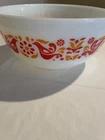 Pyrex Friendship Pattern 8" Mixing Bowl Red Birds Milk Glass Rare Pattern #403