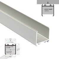 "Alu Profil / Leiste \"VARIO30-08\" Zwischenprofil Led Trafo Einbau Silber Eloxiert"