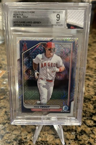 Mike Trout BSG 9 2013 game worn Swatch 2024 Bowman Chrome JF