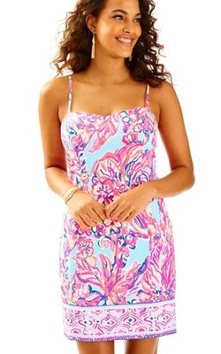 Lilly Pulitzer Dress Size 2 Shelli Serene Blue Big Escapade Engineered Tie Back 