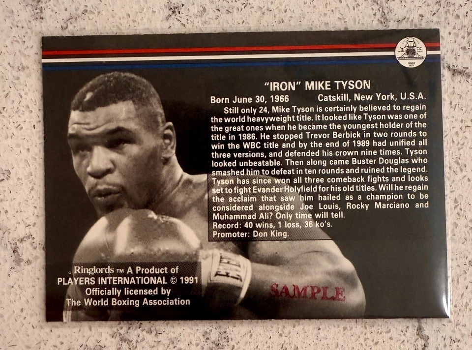 1991 Ringlords Boxing Cards Wax Box 40 Packs FREE Bonus Promos: Mike Tyson, Holy - Image 4 of 4