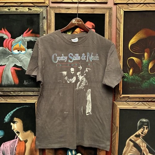 Vintage Crosby Stills & Nash In Concert 1980s Tour Cotton T- 1980s vintage concert t-shirt, vintage, size L, single stitch, B+ condition