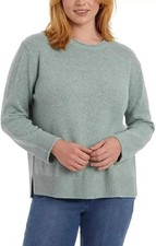 Ella Moss Women's Crew Neck Knit Pullover Sweater Green L