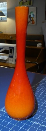 Royal Haeger Pottery Orange Vase 15 1/4”