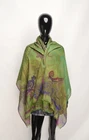 ETRO Milano Scarf Stole 70"x28" Large Cashmere / Modal Green Paisley Shawl Italy