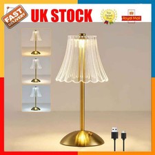3 Colours Crystal Table Lamp LED Bedside Lamp,Rechargeable Touch Lamp Small Lamp