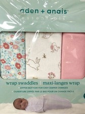 Baby aden anais Easy Wrap Swaddles Fairy Tale Flowers 0-3 Months 3 pack New