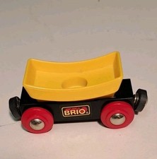 Brio Wooden Railway Train Yellow Magnetic Cargo Car