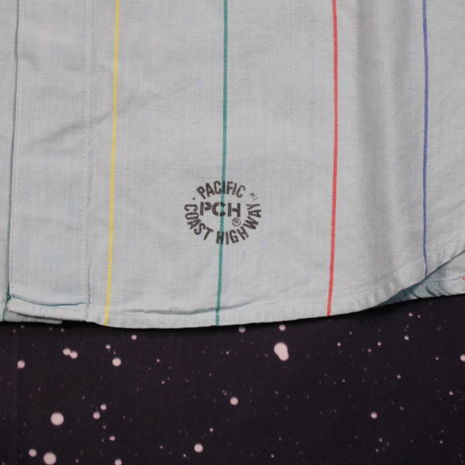 Camisa De Colección PCH Pacific Coast Highway Azul Claro Rayas Abotonada - X-Grande Foto 3 de 4