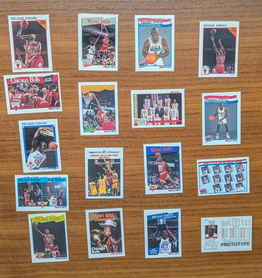 MICHAEL JORDAN Prototype 1991-92 NBA 682 Card Hoops Complete Set Dream Team HOF - Image 3 of 4