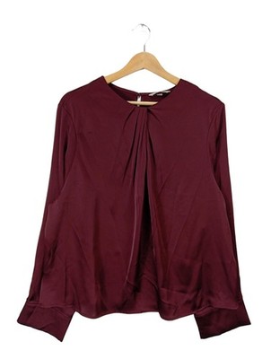 H&M Langarm-Bluse Damen Bluse Gr. DE 42 rot Elegant