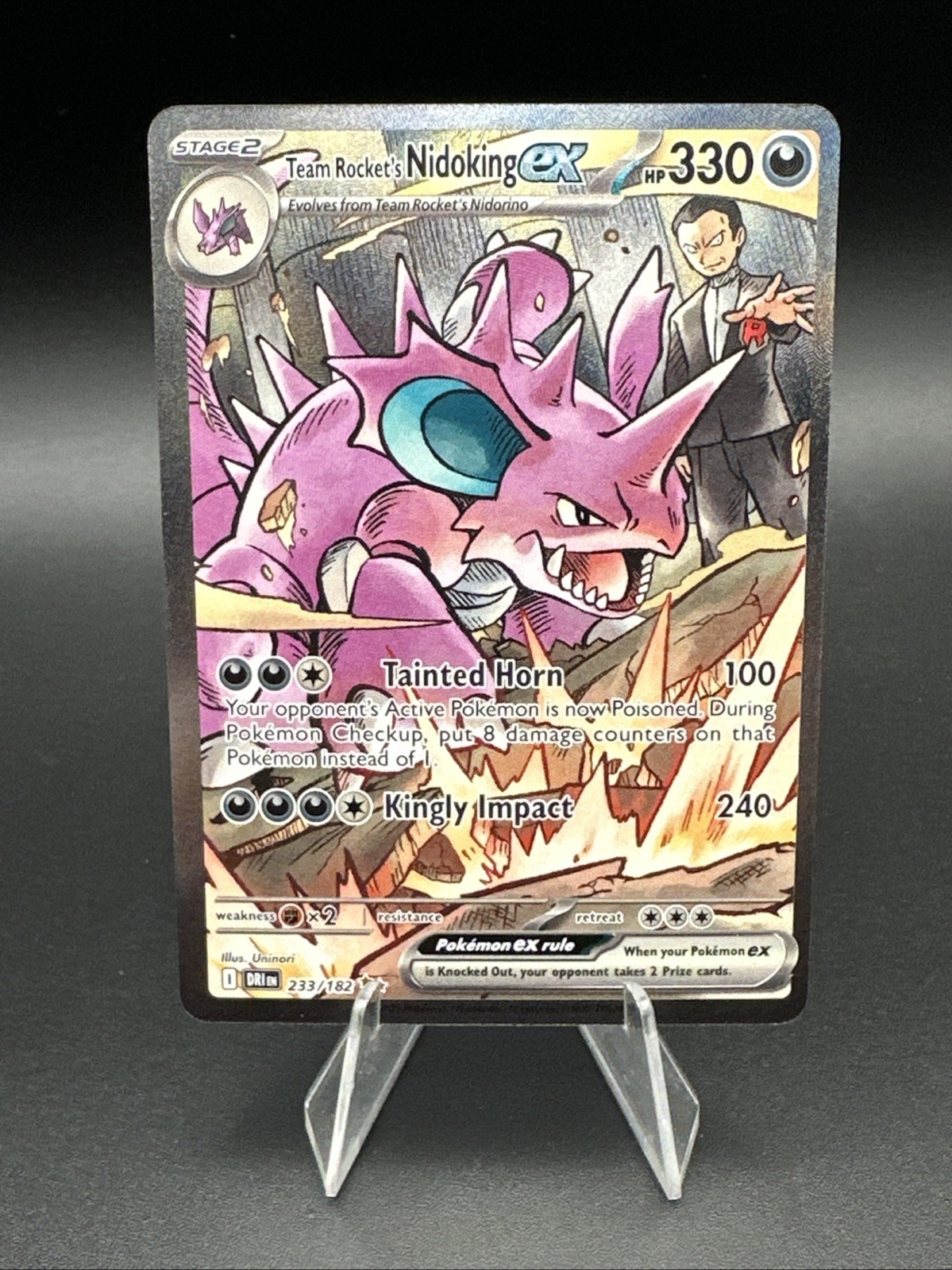 Pokemon Destined Rivals Team Rocket's Nidoking Ex 233/182 English SIR