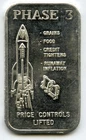 Phase 3 Price Controls Lifted Inflation 999 Silver 1 oz Medal Ingot Bar - Q155