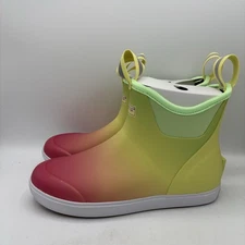 XTRATUF Ankle Deck Boots Womens Size 8 Yellow Aurora Waterproof Rain Slip On