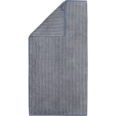 Cawö Handtücher Two-Tone Stripes 480 nachtblau - 10 Blau NEU & OVP
