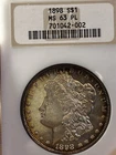 1898 P MS63 PL NGC Retro Fattie OGH Frosty PQ Rainbow Toning Hologram Proof Like
