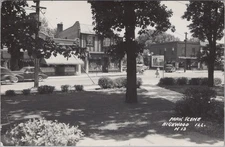 Park Scene Highwood Illinois Street Stores Coca Cola Sign RPPC Photo Postcard